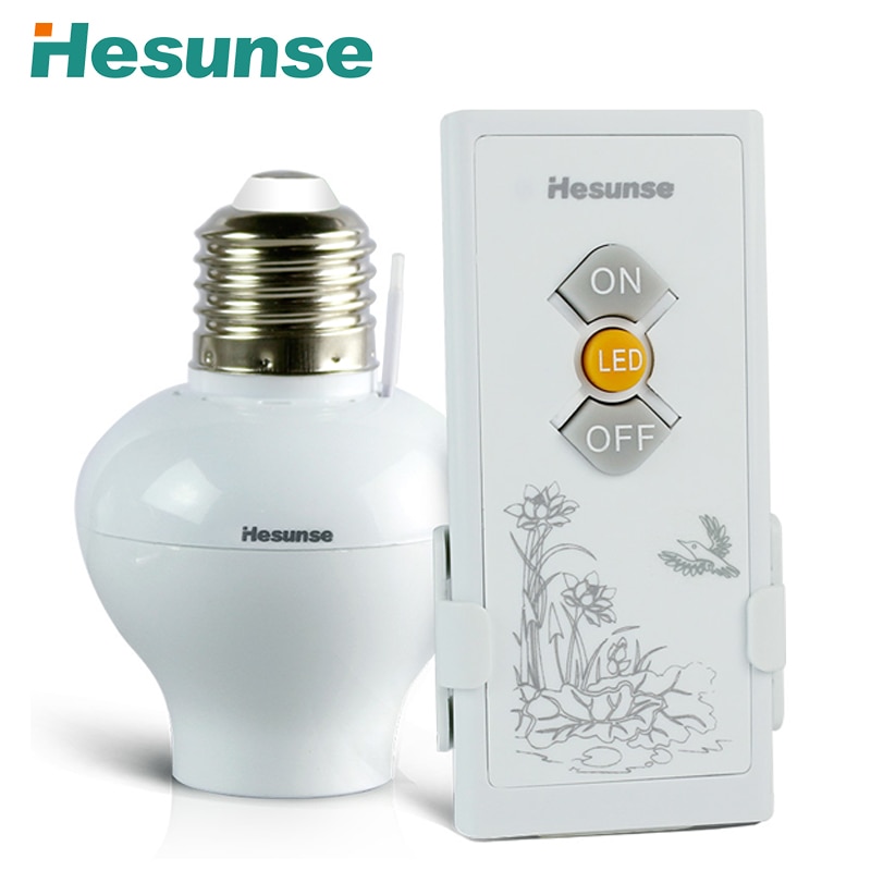 Hesunse Smart Wireless Remote Control Lamp Holder Socket 220V Single Way Lighting Remote Controller E27 Screw Base Socket